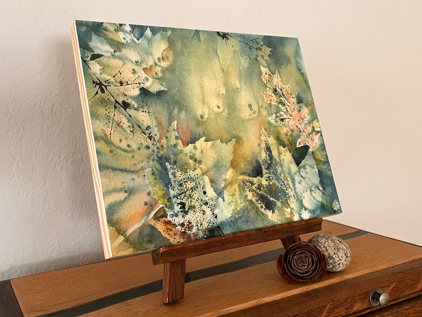 Fall leaves wood panels 8x10inches