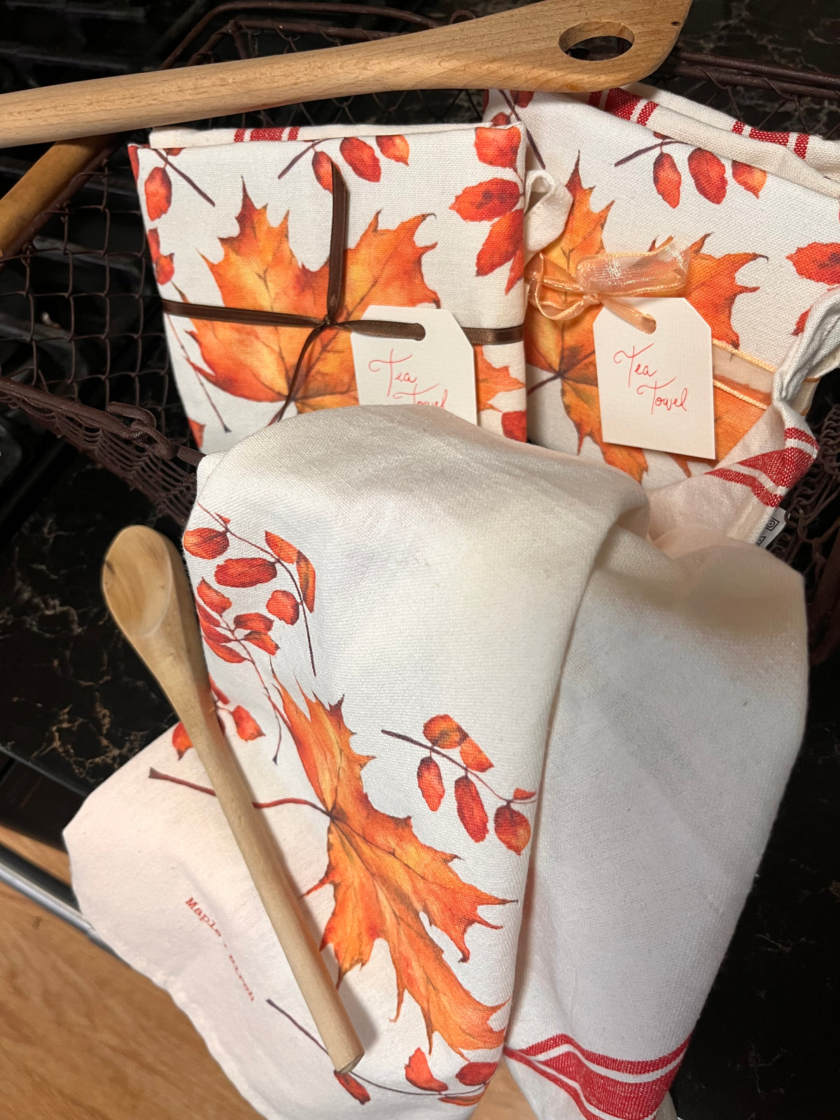 Fall Leaves Cotton Tea Towel