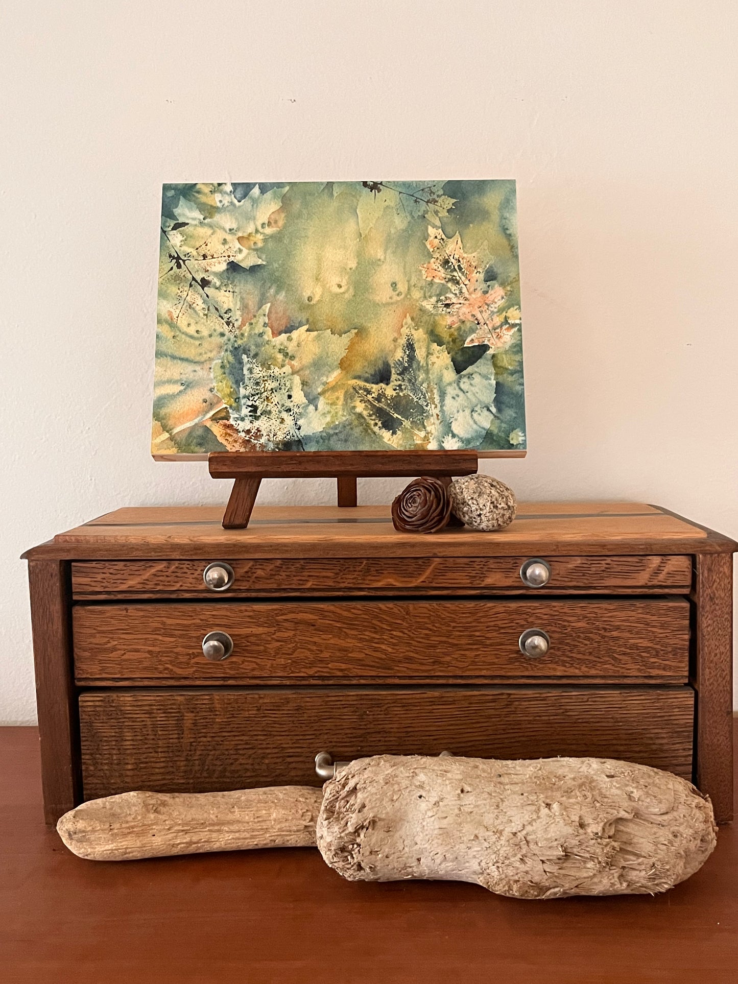 Fall leaves wood panels 8x10inches
