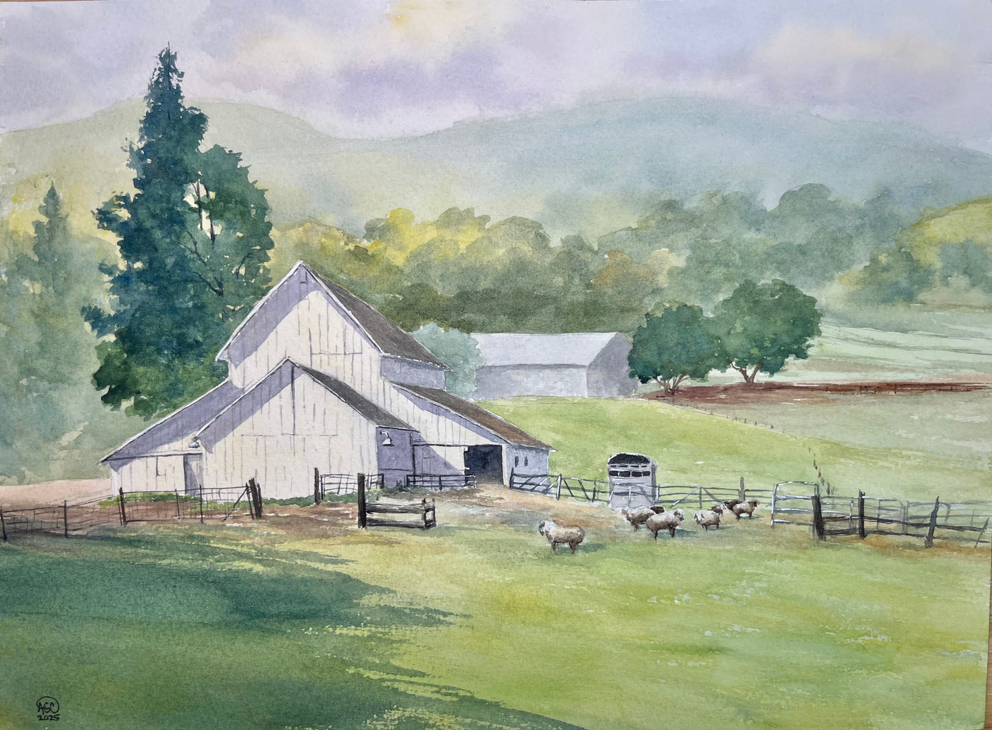 Forest Home Farm Grazing, Framed Art