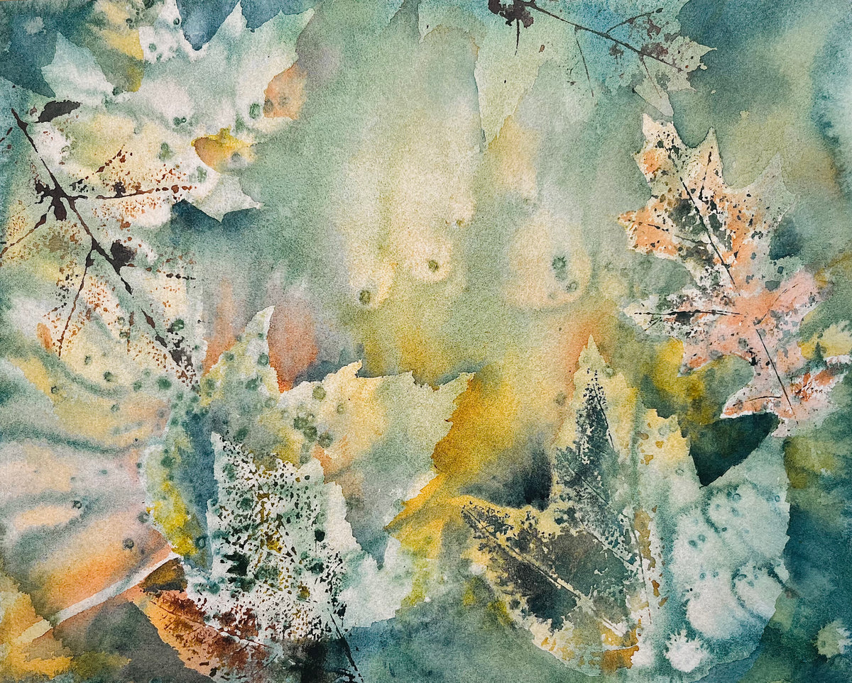 Fall leaves wood panels 8x10inches