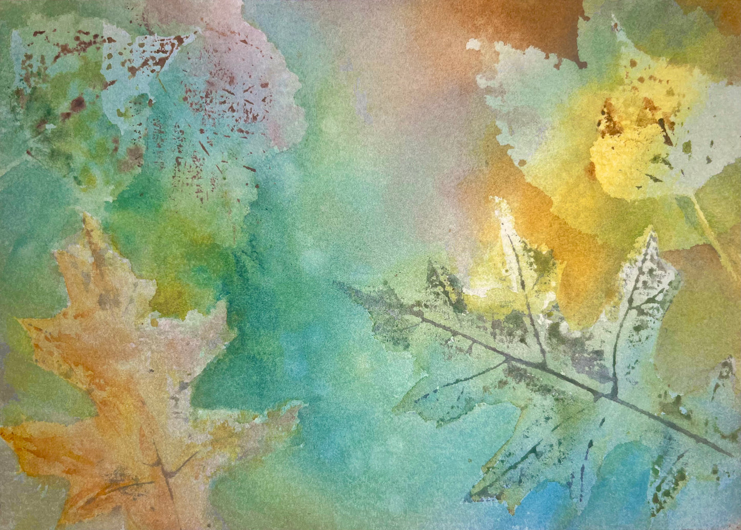 Fall leaves wood panels 5x7 inches