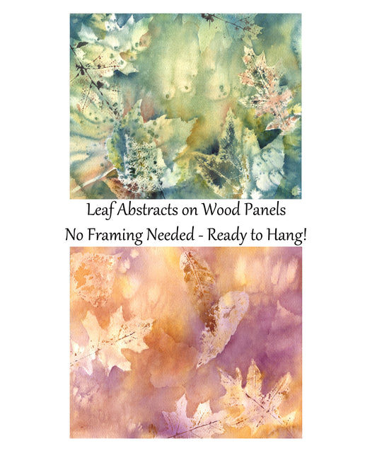 Fall leaves wood panels 8x10inches