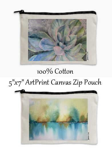 Art Print Canvas Zip Pouch, 5"x7"